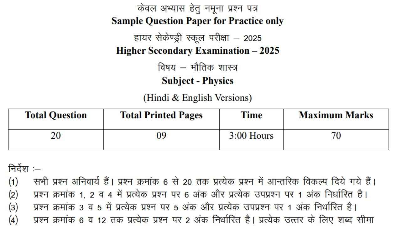 mp board class 10th model paper 2025 compressed